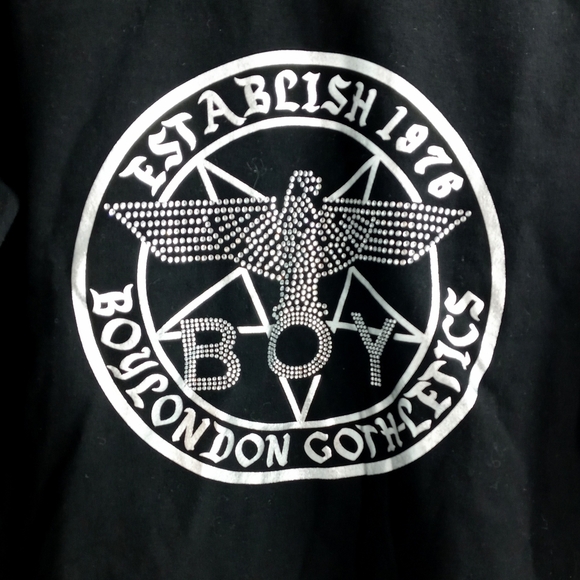 Boy‎ London Bird Silver Graphic Black Sweatshirt - Picture 3 of 9